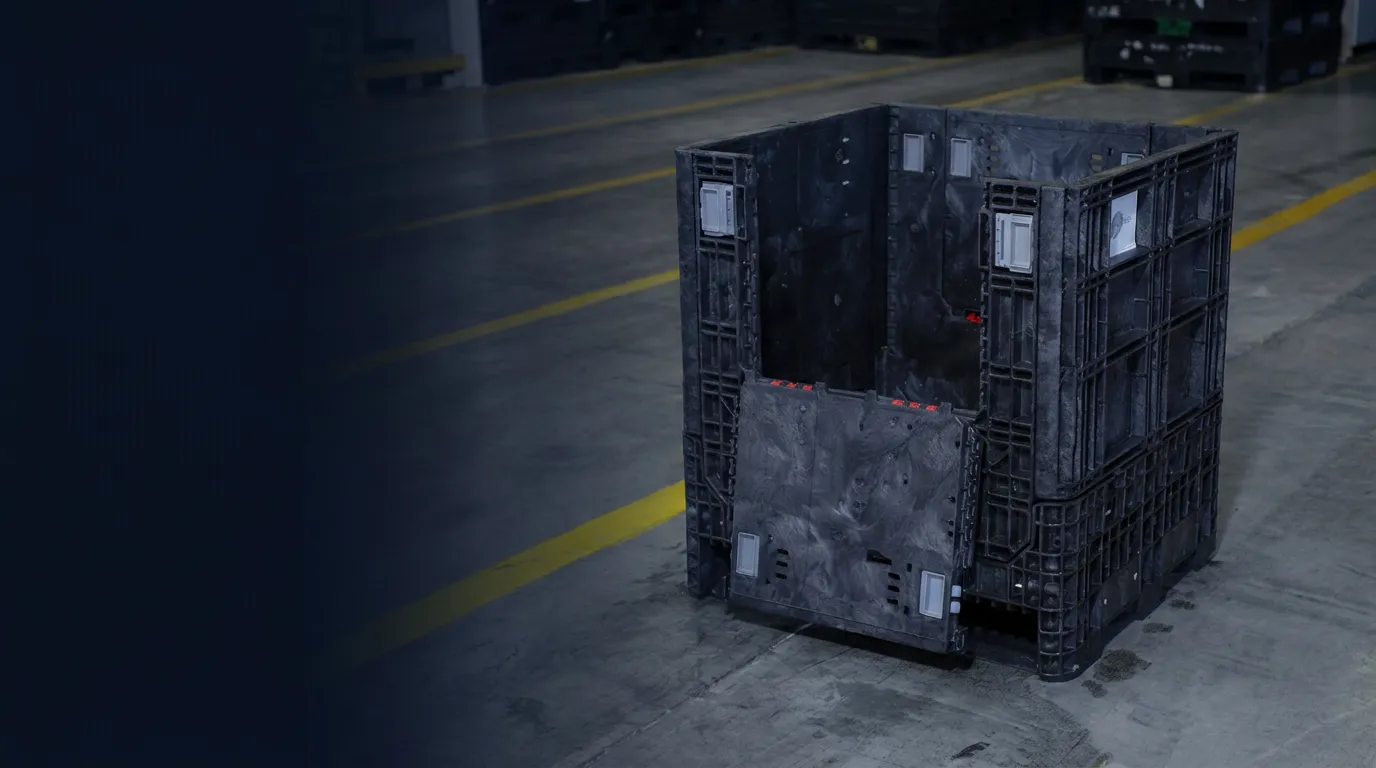 Contenedor industrial colapsable en planta