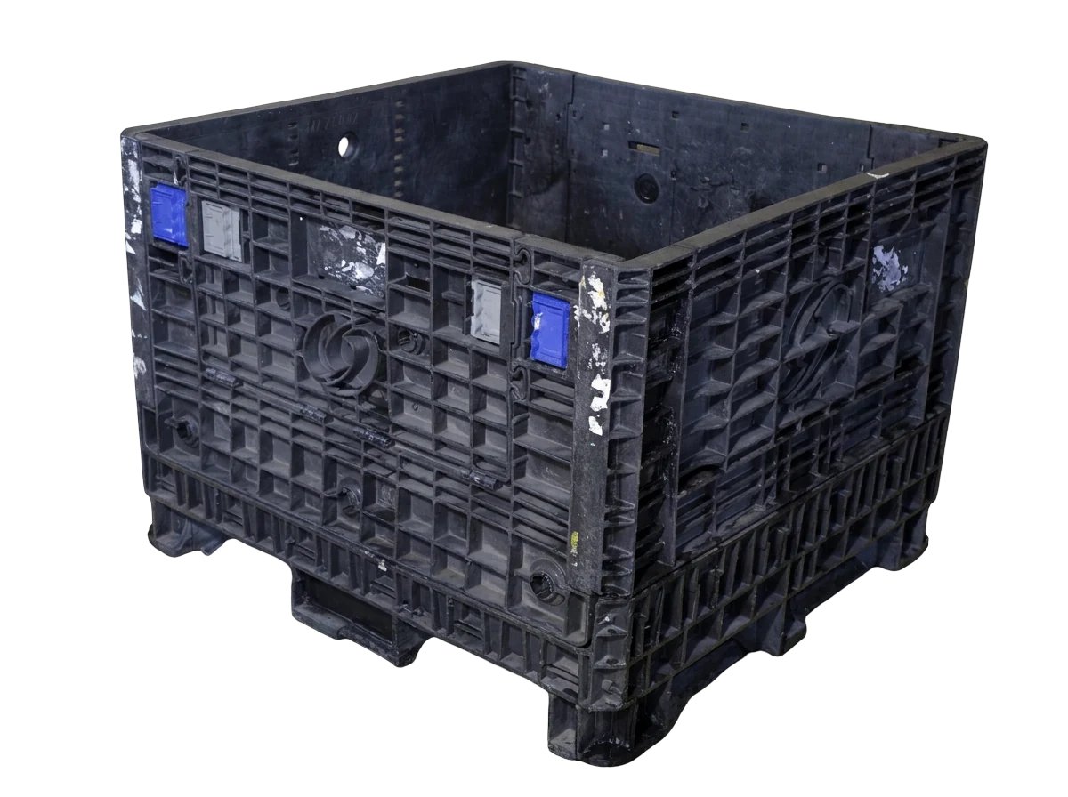 Contenedor industrial plástico negro tipo Ropak